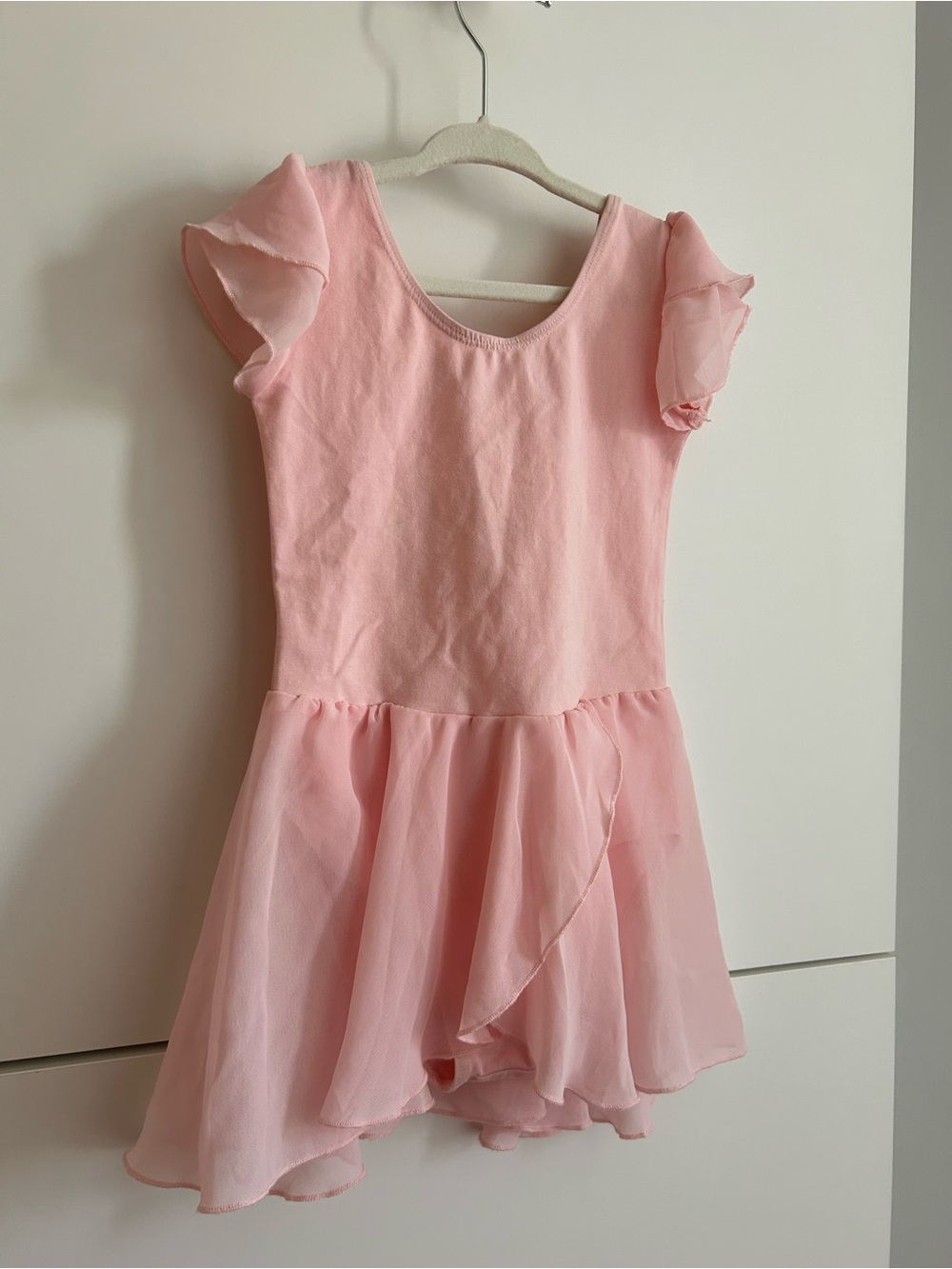 Girls' Pink Ballet Practice Dress with Ruffle Skirt - Size 6
